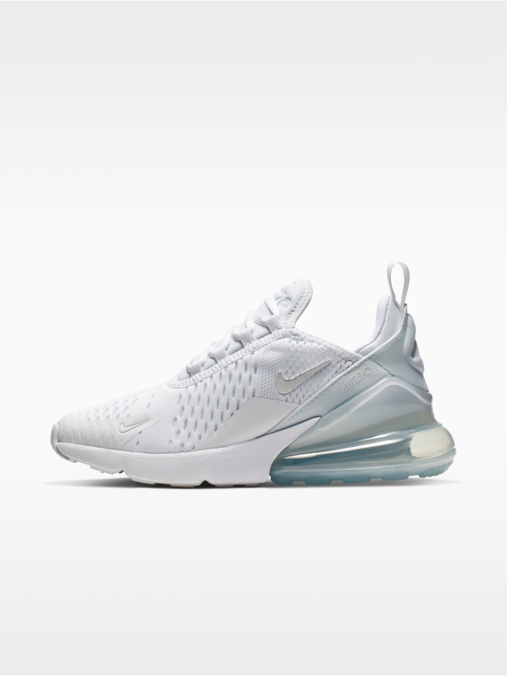 Nike White Sneaker with Pale Blue Air Heel